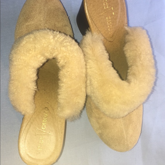 Vince Camuto Shoes - Vince Camuto Suede Wedge Mule Lined with Shearling